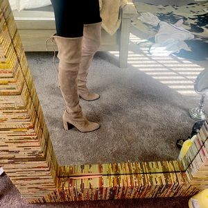 Stuart Weisman 7.5 suede mid thigh boots